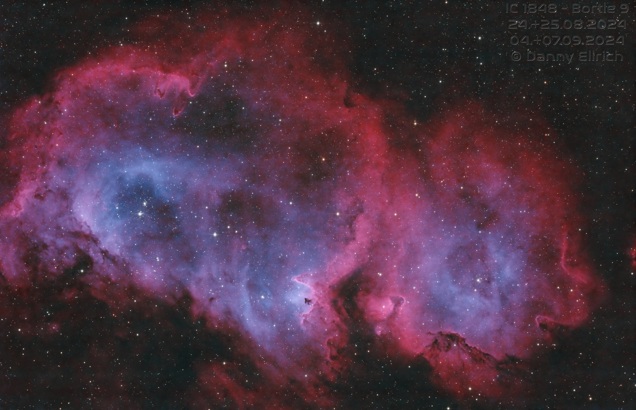 IC 1848 - Seelen Nebel - Bortle 9 - Wien - 12,5h